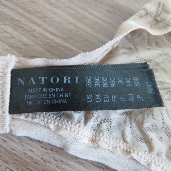 NATORI Sheer Jacquard Full Fit Contour Underwire Bra in Cafe - Size 36C - Picture 10 of 10